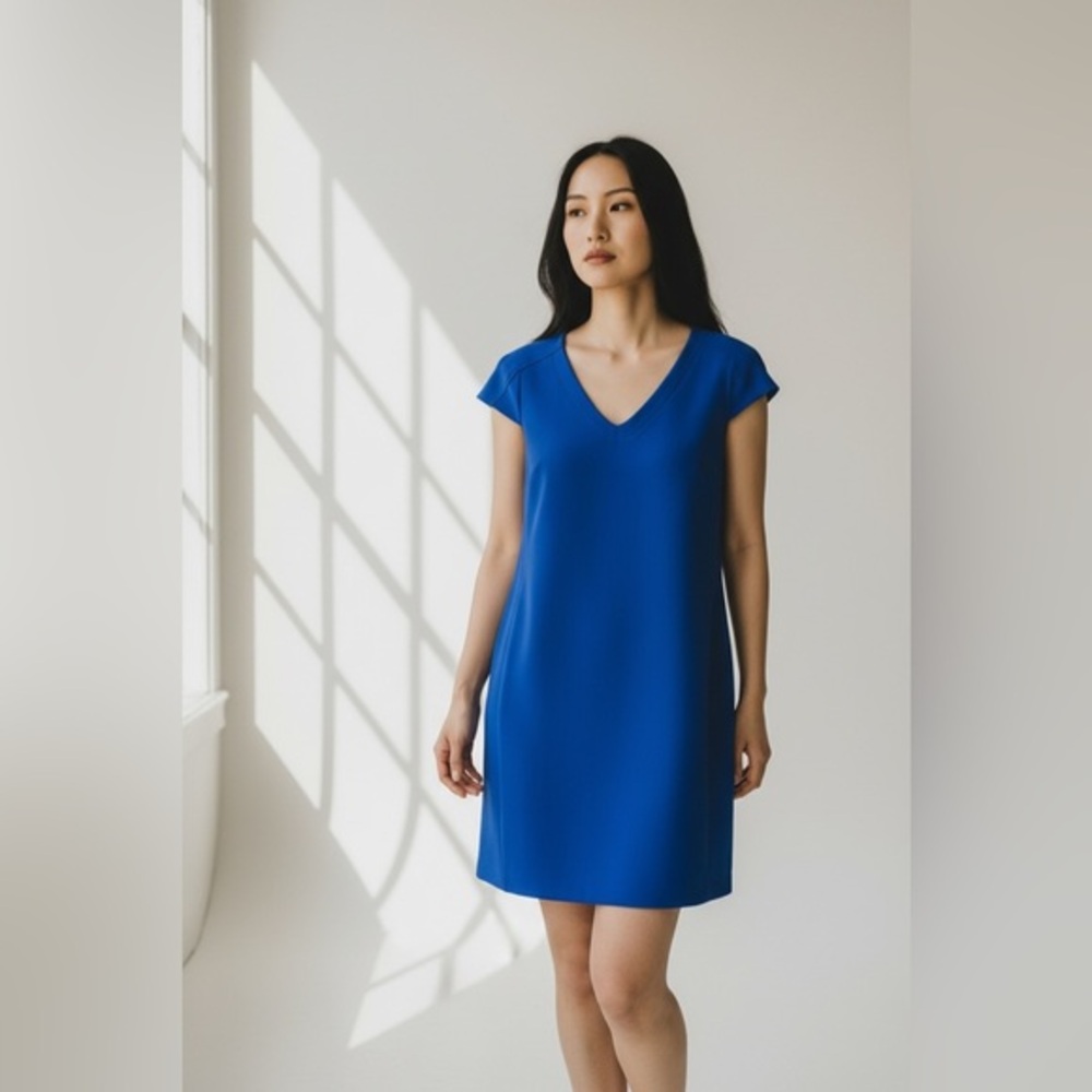 Tibi Wool Blend Cap Sleeve Shift Dress Size Medium